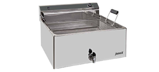 XDOME XDF16L Single Table Top Pastry Fryer with Tap 16 Litres, 9000W