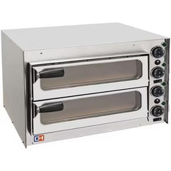 XDOME XDFP35PV Double Glass Chamber Pizza Oven, 3500W