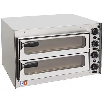 XDOME XDFP35PV Double Glass Chamber Pizza Oven, 3500W