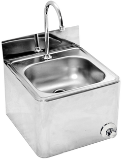 XDOME XDLMP385PT Stainless Steel Hand Wash Sink with Knee Pulser, 38.5x38.5 cm