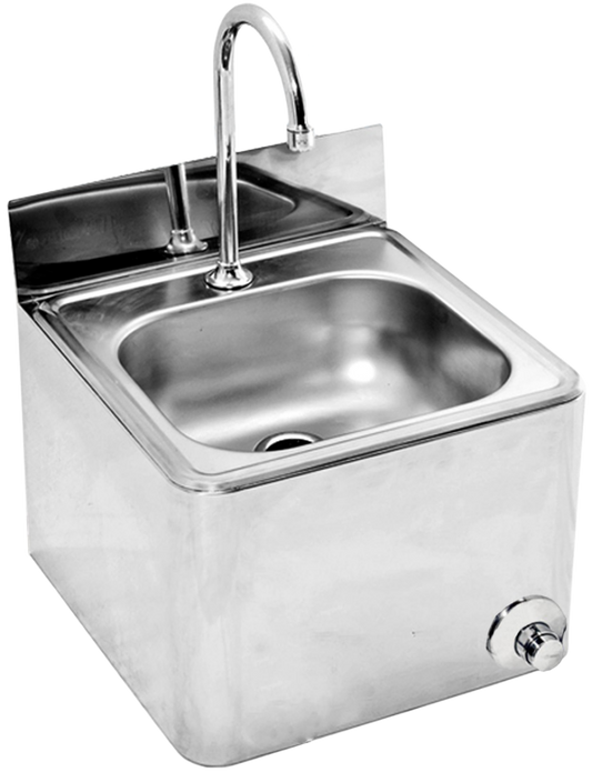 XDOME XDLMP385PT Stainless Steel Hand Wash Sink with Knee Pulser, 38.5x38.5 cm