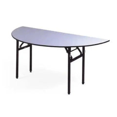Ash Half Round Table L 90 x W 45 x H 75 cm, Sturdy And Space-Saving, MDF Laminated Table Tops With Folding Legs