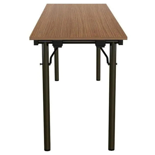 Beechwood Classroom Rectangle Table L 150 x W 45 H 75 cm, MDF Laminated Table Tops With Black Metal Folding Legs