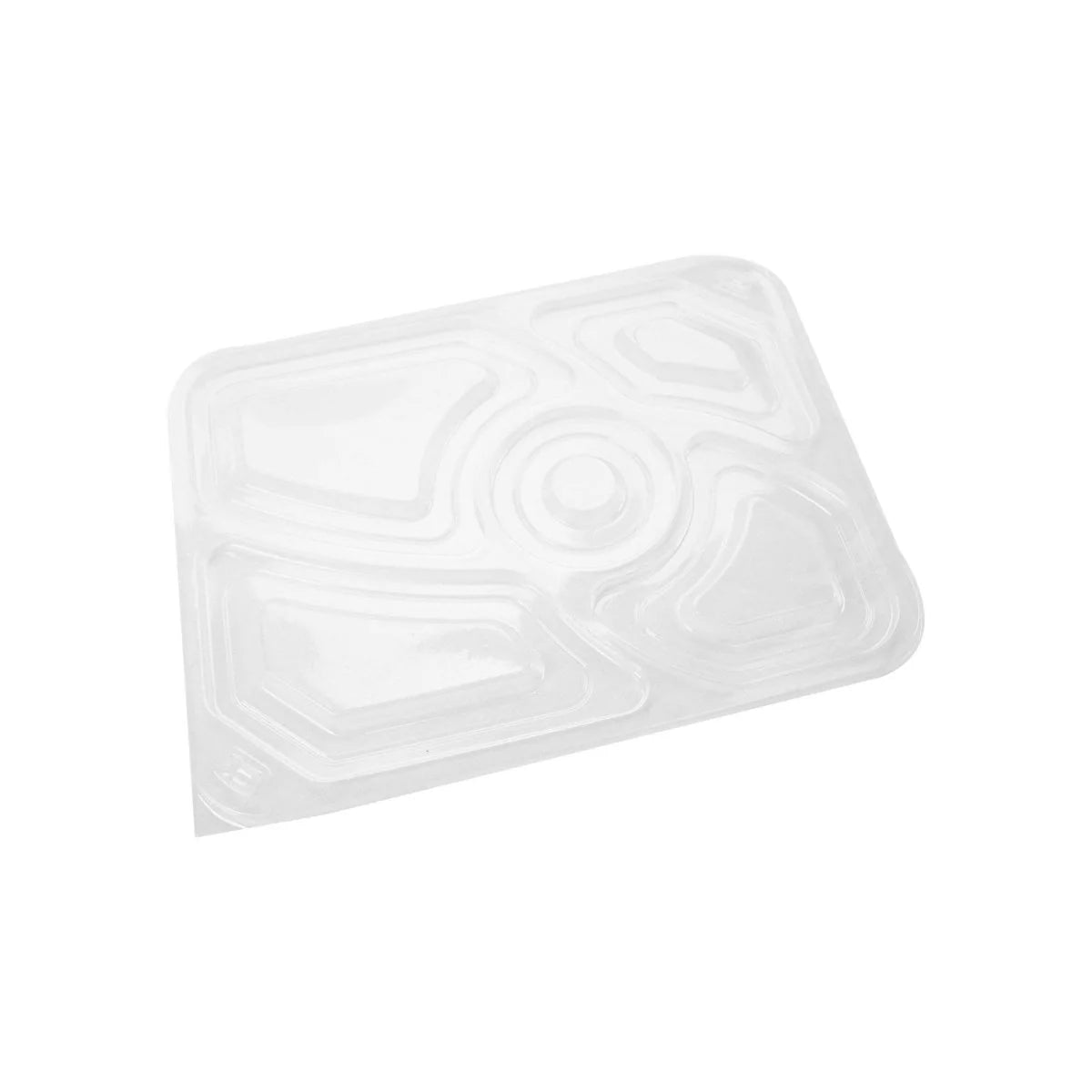 Hotpack PP Lids for Black Base Rectangular 5 Compartments Container (Only Lid), 200 PCs