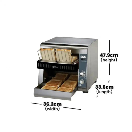 star manufacturing usa qcs2 350 bread toaster conveyor type standby switch stainless steel 36 2 x 47 9 x 33 6 cm