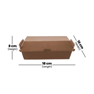 hotpack kraft flute dinner box 18 x 16 x 8 cm 150 pcs