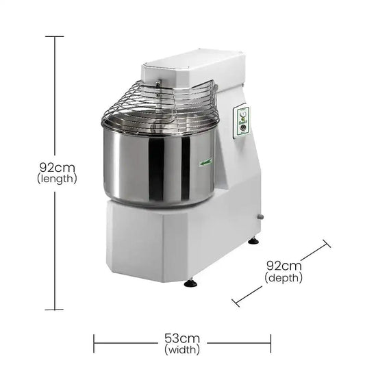 Fimar Stainless Steel Electric 2200W IM50SN405T Spiral Kneader Dough Mixer With Fixed Head, 62L Bowl 3 Phase, 92 X 53 X 92 cm   HorecaStore
