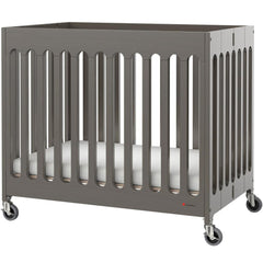 Boutique Wooden Compact Folding Baby Crib, Color Grey - Foundations USA