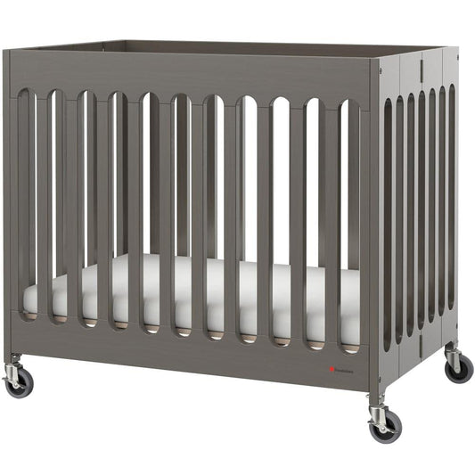 Foundations Boutique Compact Folding Crib 40"L x 25"W x 35"H - Grey - HorecaStore