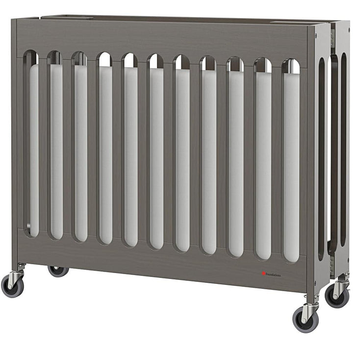 Foundations Boutique Compact Folding Crib 40"L x 25"W x 35"H - Grey - HorecaStore