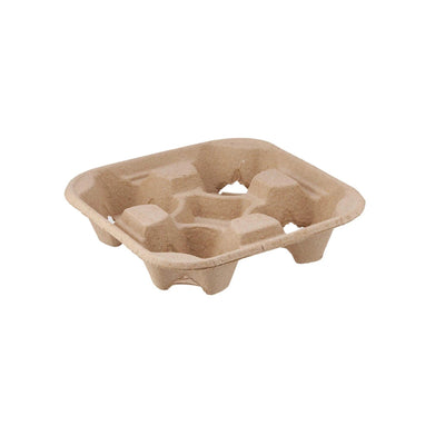 Free Plastik FPD1007 Corrugated Paper Cup Holder For 4 Cups 300pcs - HorecaStore