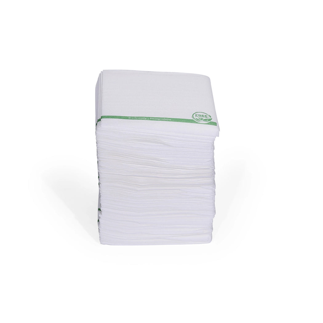 Free Plastik Disposable Paper Napkin 25x25cm White, With Logo Pack of 100 pcs