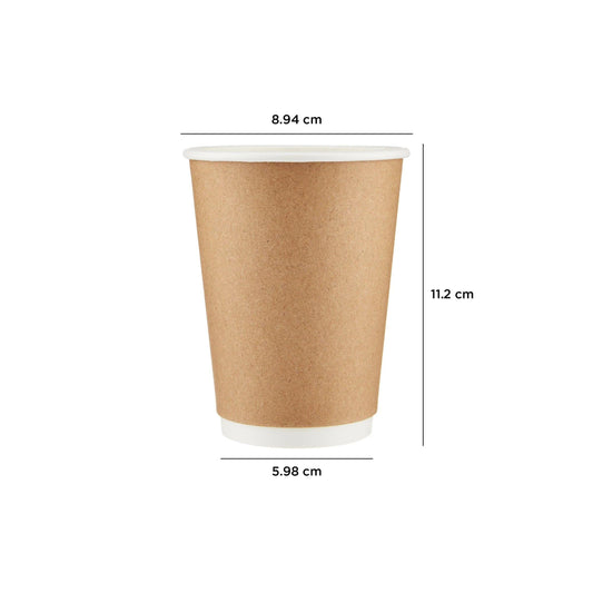 Free Plastik FPD1002 12oz Double Wall Paper Cup 500pcs, Ø9 X H 11 cm - HorecaStore