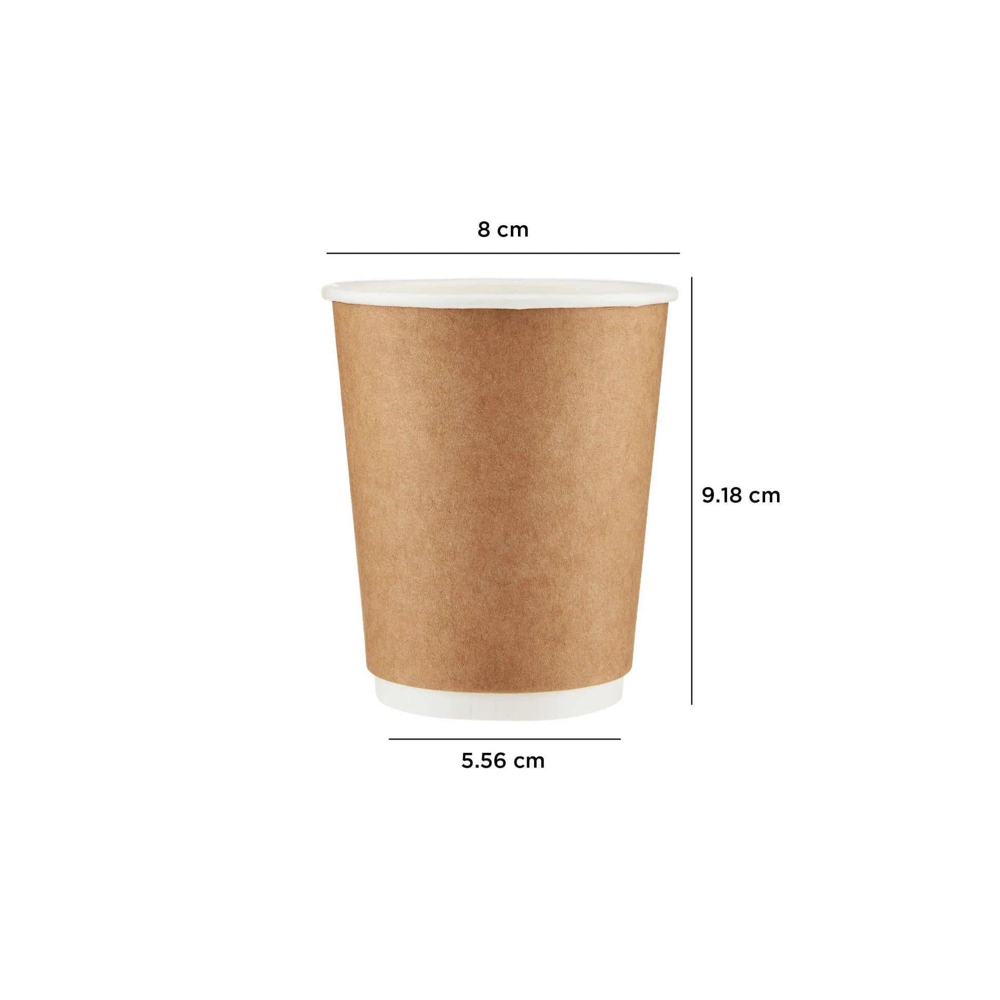 Free Plastik FPD1001 8oz Double Walled Paper Cup 500pcs, Ø8 X H9.2 cm - HorecaStore