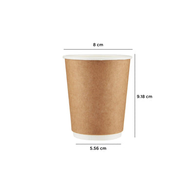 Free Plastik FPD1001 8oz Double Walled Paper Cup 500pcs, Ø8 X H9.2 cm - HorecaStore