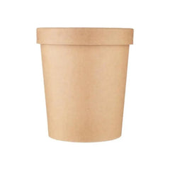 Free Plastik FPD1041 26 oz Paper Noodle Box With Lid 250pcs, Ø12 X H11 cm