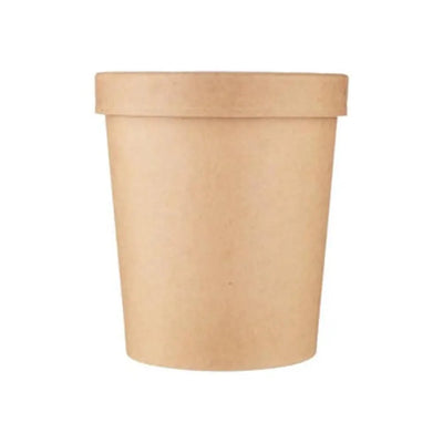 Free Plastik FPD1041 26 oz Paper Noodle Box With Lid 250pcs, Ø12 X H11 cm