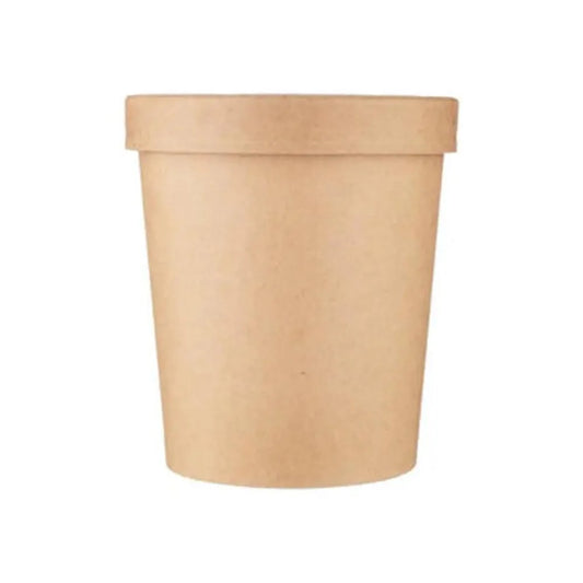 Free Plastik FPD1041 26 oz Paper Noodle Box With Lid 250pcs, Ø12 X H11 cm