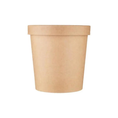 Free Plastik FPD1041 26 oz Paper Noodle Box With Lid 250pcs, Ø12 X H11 cm