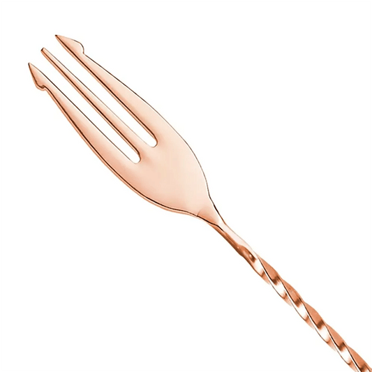 THS BAH1067 Copper Plated Bar Spoon With Trident 16 Inches - HorecaStore