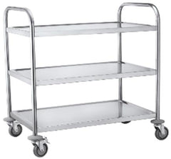 THS 101102 3 Tier Round Tube Service Trolley, 84.5 x 52.5 x 94 cm