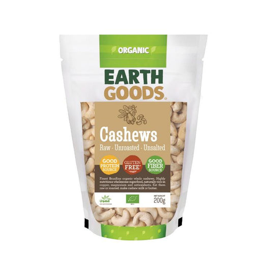 Earth Goods Cashews Raw 200g, Pack of 12 pcs