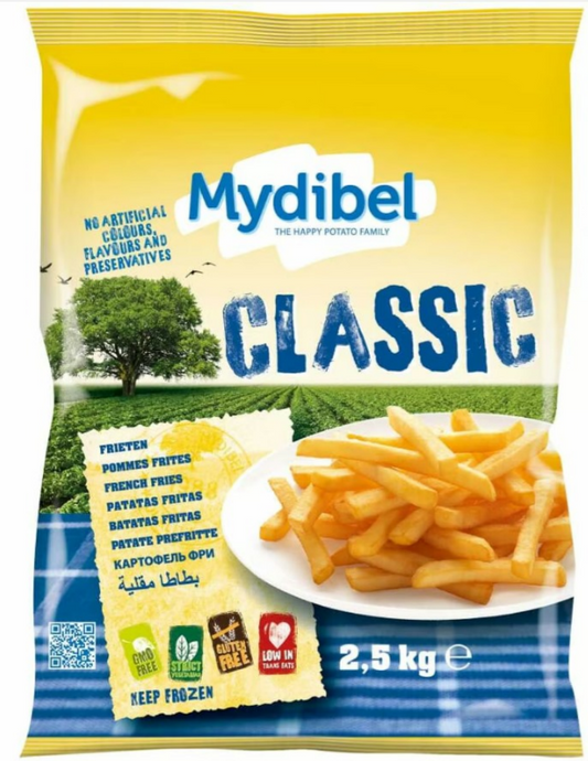 Mydibel Coasted French Fries 6mm - 2.5Kg, Pack of 4pcs