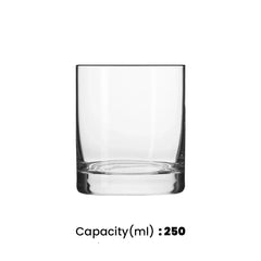 Krosno Basic Whisky Glass 250 ml, Set Of 6