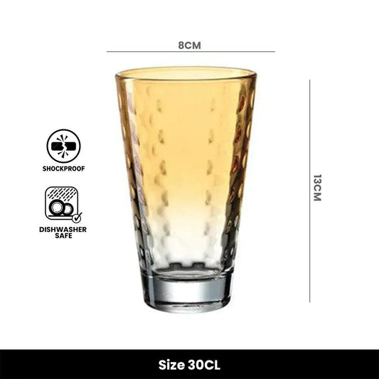 Leonardo Optic Long Drink Colored Glass, 30 cl, Color Apricot, Pack of 6 - HorecaStore