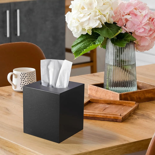 Roomwell UK Berlin Tissue Box Cover With Base Black