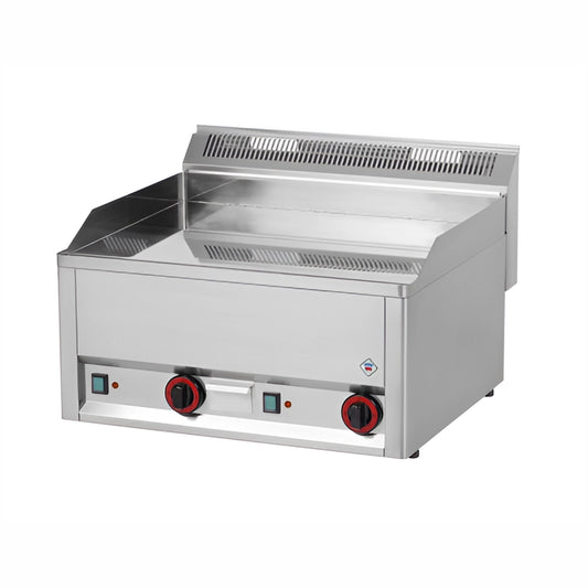 RM Gastro Electric Griddle Double Plate Chrome Finish, 6 kW, 66 x 60 x 29 cm