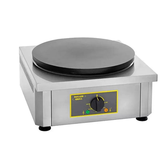 Roller Grill Stainless Steel Body Professional Electric Crepe Maker 3600W, Cast Iron Plate Ø40 cm, 45 X 48 X 24 cm