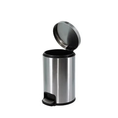 Action Round Pedal Bin 12 L with Soft Close Lid Silver