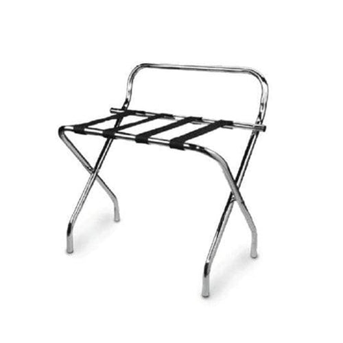 Roomwell Chrome Dura Metal Luggage Rack and Suitcase Stand L73 x W67.9 x H66 cm Silver