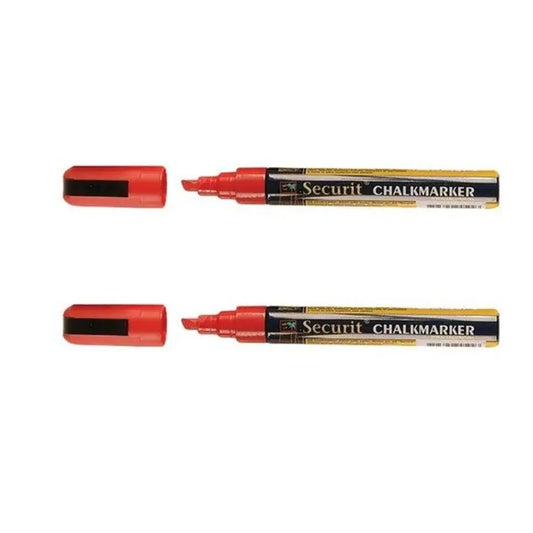 Securit BL-SMA510-RD Chalkmarker Blister, Color Red, Set of 2