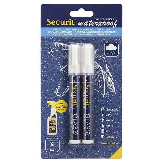 Securit BL-SMA510-WT Chalkmarkers Blister, Color White, Set of 2