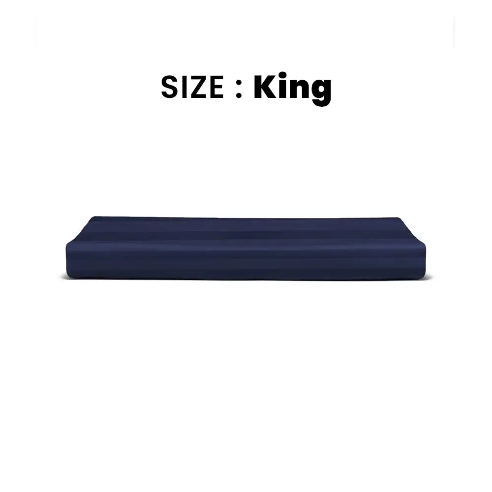 ths eternal stripes king cotton flat bed sheet navy blue