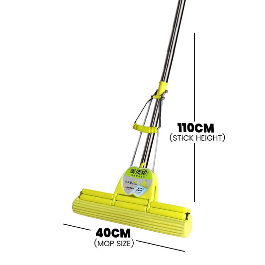 THS Plastic Cleaning Mop, Yellow, 110 cm – Pack of 15