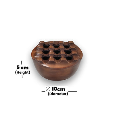 THS Aluminium Round Ashtray with Copper Antique Finish - 9 Holes