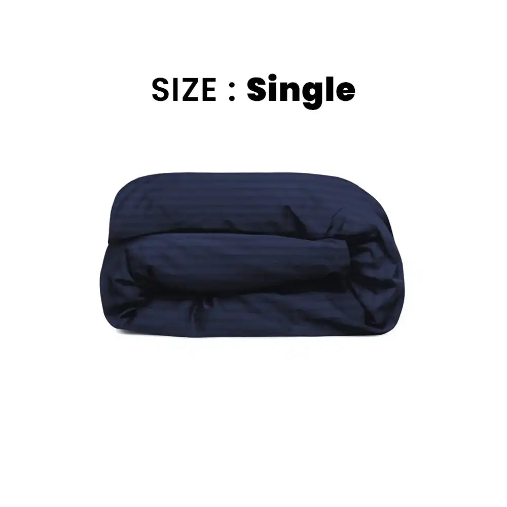 ths eternal stripes single cotton duvet cover navy blue