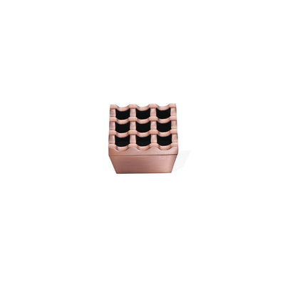 Wundermaxx Square Shape 9 hole Stainless Steel Windproof Ashtray, 7.3 x 4.2 cm, Color Copper