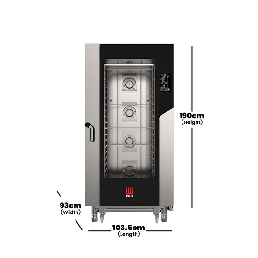 Tecnoeka Electric Combi Oven with Touch Screen, Cpty 20 Trays, 31 kW, 93 x 103.5 x 190 cm