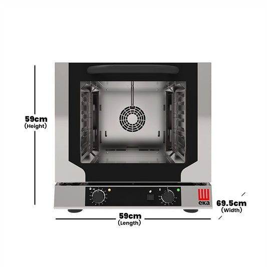 Tecnoeka Electric Convention Oven, Cpty 4 Trays, 2.8 kW, 59 x 69.5 x 59 cm