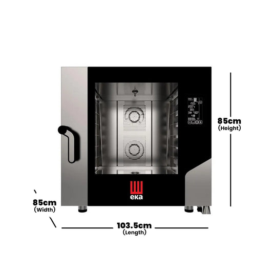 Tecnoeka MKF616BM Electric Combi with Black Mask, Cpty 6 Trays, 10.4 kW, 85 x 103.5 x 85 cm