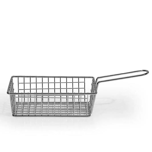 Wundermaxx Carbon Metal Wire Rectangle Frying Basket Silver