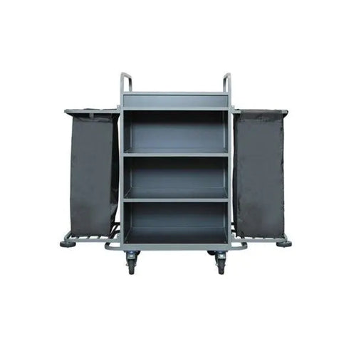 VM Ecoplus 800 Hotel Housekeeping Trolley 4 Shelves With Linen Bags L 145 x D 55 x H 130 cm, Grey