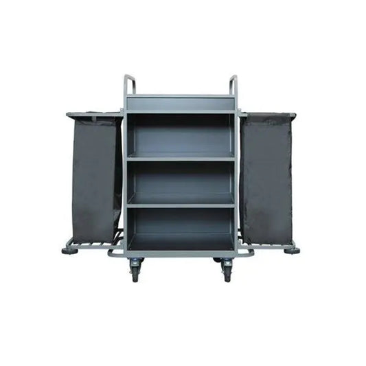 VM Ecoplus 800 Hotel Housekeeping Trolley 4 Shelves With Linen Bags L 145 x D 55 x H 130 cm, Grey