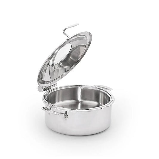 Wundermaxx Lächeln Induction Chafing Dish Set  with Glass Lid (Pot+Lid+Insert) ø 30 x H 18.5 cm,  Capacity 4 Litres, Color Silver