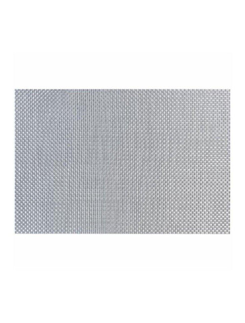 Stain Resistant Washable Placemat 45x30cm, Durable Non-Slip Heat Resistant PVC Table Mats Placemat for Dining Table,  Color Silver, Pack of 6